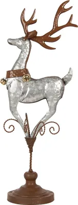 Image de Clayre & Eef Figurine de décoration Cerf 24x24x68 cm Gris Métal