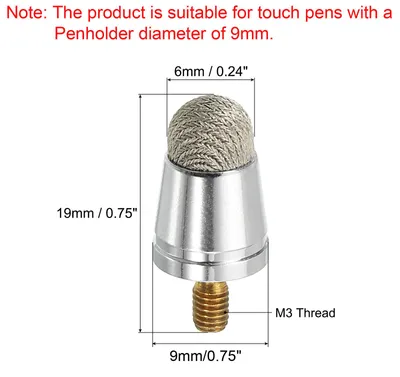 Produktbild von 5Stk Stylus Stift Faser Spitzen Universal Ersatz Hohe Pr?zision 8mm fš¹r 2 in 1 Stylus Stift Kapazitive Touchscreen Ger?te 19mm