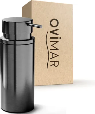 Produktbild von ovimar Seifenspender Galdhoe | gunmetal | Edelstahl | freistehend ohne Bohren | mit extra großer Öffnung leicht wiederbefüllbar | für das Badezimmer oder die Küche