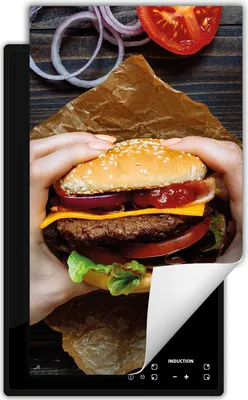 Produktbild von DarHaus Herdabdeckplatte 1 teilig 30x52 cm Anti Rutsch Matte Aufrollbar, Hamburger