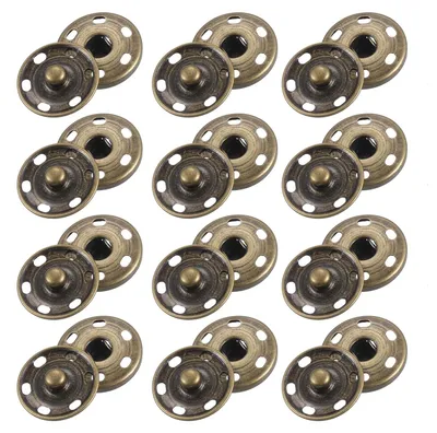 25 Sets Druckknöpfe zum Annähen, 21 mm, Bronze