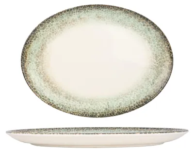 Produktbild von Kütahya Porselen Servierschale - Rust Green - Porzellan - 36x21 cm
