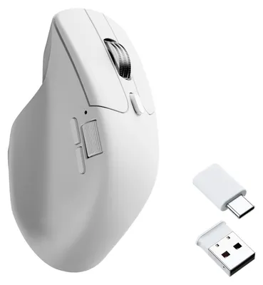 Productafbeelding van Keychron M6, versie voor rechtshandigen, optische sensor, draadloos (RF) + Bluetooth + USB Type-C, 26000 DPI, wit