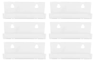 Obrázok produktu pre 6 kusov priehľadných, nástenných políc, rozmer 10 × 3,5 × 3 cm, s nástenným držiakom