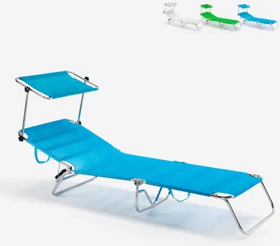 Produktbild von Strandbett Am Strand Strandbett Aluminium Klappbett Schwimmbad Cancun - Blau