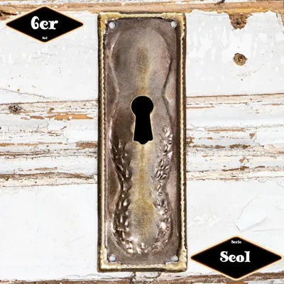 Produktbild von Schlüsselplatte,Serie "Seol",6er Pack  | Eisen in Messing pat. | H9,7xB3,2cm