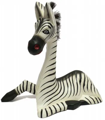 Produktbild von Holz-Zebra Deko-Zebra in 3 Größen, sitzend, Grösse:ca. 20 cm
