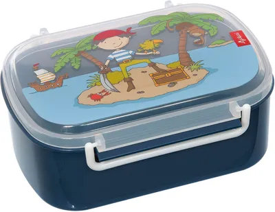 Obrázek produktu pro sigikid box na svačinu pirát Sammy Samoa, chlebník, box na svačinu, box na svačinu, dětský, plast, modrý, 17 cm, 25004