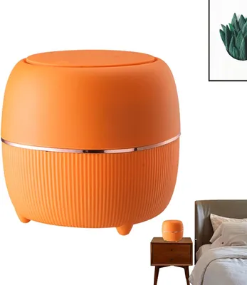 Produktbild von Komposteimer Küche - 5 Liter - Biomülleimer Küche klein - für alltäglichen Biomüll Behälter - 16 x 15 cm - Mülleimer mit Deckel – Dämmerungsorange