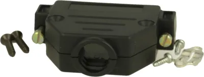 Produktbild von "D-Sub Gehäuse Kunststoff schwarz Gerader Kabelabgang Schraubverschluß"
