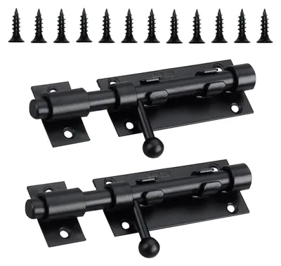 Immagine prodotto di Gancio di sicurezza, 2 pezzi, 105 mm, acciaio inossidabile nero, con foro per lucchetto