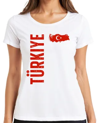 Produktbild von Türkiye Türkei Fan türkische Flagge Fußball WM 2026 EM 2028 Damen T-Shirt, Weiß, M