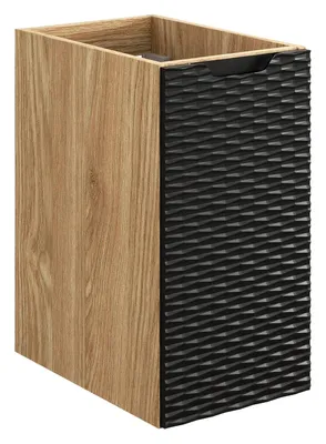 Produktbild von Badezimmerschrank Für Waschtisch 30 Cm Schwarz Matt Eiche Geölt 1 Tür