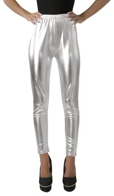 Produktbild von Carnavalife Leggings für Damen, lang, glänzend, elastisch, stylish, Sport, Metal
