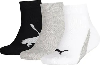 Zdjęcie produktu dla Skarpety dziecięce uni PUMA Puma Kids' Bwt Quarter (3 sztuki), białe/szare/czarne, rozmiar 31
