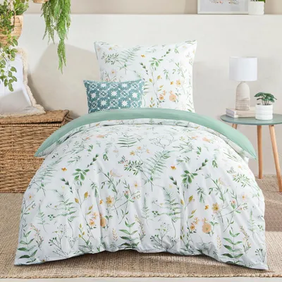 Immagine prodotto di Omgoods - Set di lenzuola in microfibra, dimensioni 155 x 220 cm, con motivo floreale
