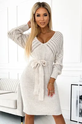 Produktbild von Numoco Pulloverkleid für Frauen Acheth beige Universal