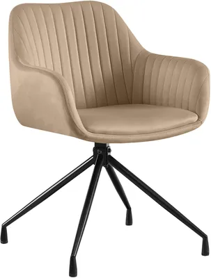 Produktbild von CLP Esszimmerstuhl Welby 180 Grad Schwenkmechanismus bis 150 kg belastbar taupe Material Samt