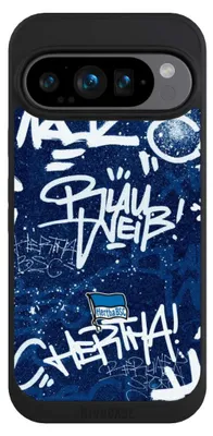 Produktbild von NIVOCASE Handyhülle für Google Pixel 9 Pro Hülle NIVOpure Case Schwarz Graffiti Hertha BSC Offizielles Lizenzprodukt
