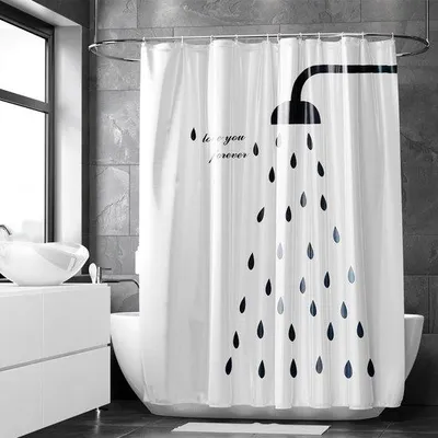 Produktbild von Wasserabweisendes Duschvorhang mit Schimmelabwehr und 11 starken Ringen