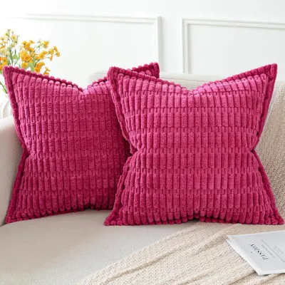 Produktbild von Kissenbezüge Kordsamt 2er Set 60x60 cm Rose Rot