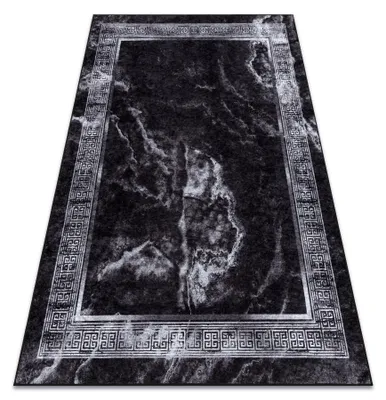 Image de Tapis lavable MIRO 51278.810 Marbre, grec antidérapant - noir / blanc noir 200x290 cm