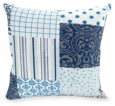 Produktbild von Fan Kissenbezug 40x40 Seersucker marineblau Karomuster