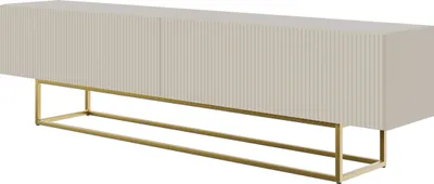 Produktbild von Selsey VELDIO - TV-Schrank, Graubeige Taupe mit goldenem Metallgestell, 175 cm