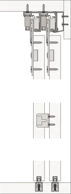 Produktbild von Hawa Combino 65 H IS Schiebetürbeschläge (Innenfront) für Türen bis 65kg 2-türig