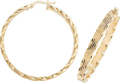 Image de Boucles d'Oreilles Créoles Femme Or 375/1000 - 35mm; TRS16359MM35