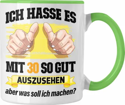 Produktbild von Trendation - 30. Geburtstag Tasse Frau Männer Geschenk 30er Geschenkidee 30 Mutter Vater Mann Frauen Lustig Geschenke (Grün)