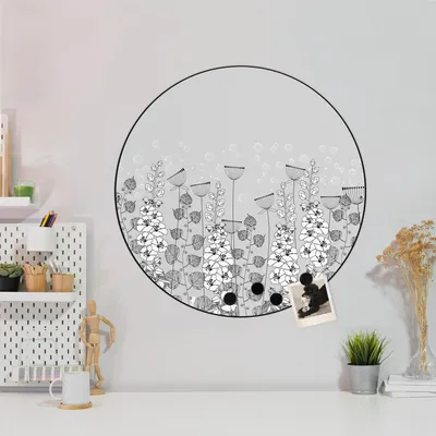 Produktbild von Design Stahlmagnettafel Schwarz Rund 47cm Wegesrand