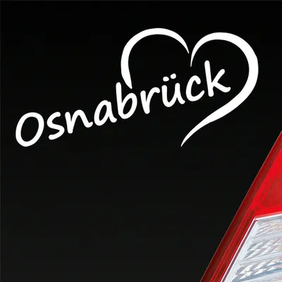 Produktbild von Auto Aufkleber Osnabrück Herz Stadt City Liebe Love Heimat 17x8 cm Weiss Matt Sticker Heckscheibenaufkleber