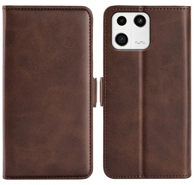 Productafbeelding van MobyDefend Hoesje - Geschikt voor Xiaomi 13  -  Luxe Wallet Book Case (Sluiting Zijkant) - Bruin