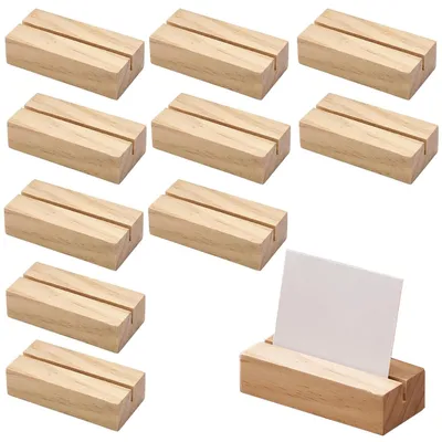 20er Set Holz-Tischkartenhalter mit Schlitz, rustikal, für Hochzeit & Restaurant