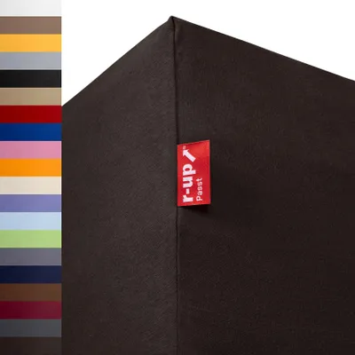 Produktbild von r-up Passt Spannbettlaken 90x200-100x200 bis 35cm Höhe anthrazit 100% Baumwolle 130g/m²