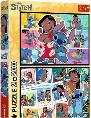 Zdjęcie produktu dla Trefl Puzzle Lilo & Stitch 2 x 200 el. Wesołe życie Stitcha, 200 szt., Kreskówki