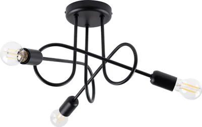 Image de Lustre LOOP 3 noir 3xE27 15W acier 35x45x45cm Sollux Lighting