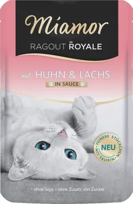Produktbild von Miamor 100gx22 Ragout Royale Sauce Huhn & Lachs Portionsbeutel