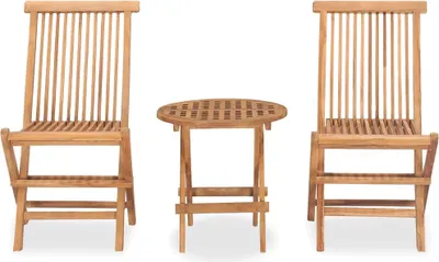 Produktbild von vidaXL 3-tlg. Garten-Essgruppe Klappbar Massivholz Teak