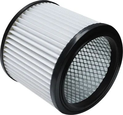 A close-up studio shot of a vacuum cleaner filter.
