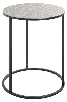 Beistelltisch rund, Metall, schwarz/silber, Ø 46 cm, H 60 cm