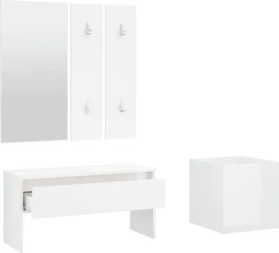 Obrázok produktu pre vidaXL Šatníková súprava s vysokým leskom biely materiál na báze dreva