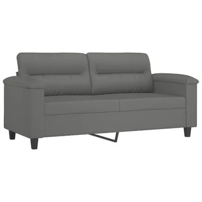 Image de Canapé à 2 places Gris foncé 140 cm Tissu microfibre