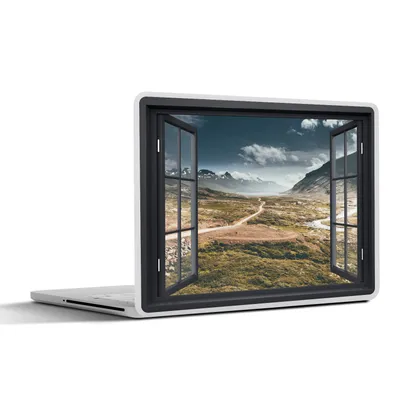 Produktbild von MuchoWow® Laptop Aufkleber Sticker Cover Aussicht - Weg - Berg 36.5x27.5 cm - Laptop-Sticker