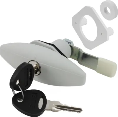Produktbild von STS Push Lock Klappenschloss Ellipse groß Serviceklappe Wohnwagen Wohnmobil Caravan Boot weiß Fiat bianco