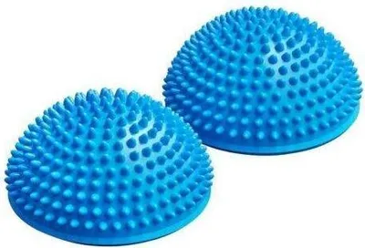 Two blue balance pods are shown against a white background.