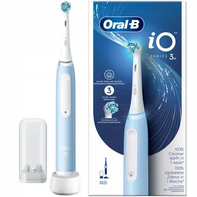 Zdjęcie produktu dla Oral-B Braun iO Series 3N, Dorosły, Wibrująca szczoteczka do zębów, Codzienna pielęgnacja, Jasny Niebieski, Biały, 2 min, Niebieski, Biały