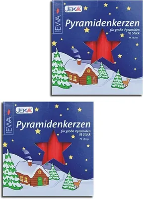 Productafbeelding van Piramidekaarsen 17 x 100 mm, rood, 36 stuks