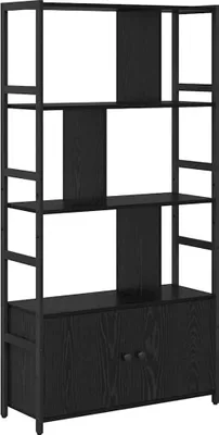 Obrázok produktu pre vidaXL Čierny dubový regál 80 x 30 x 155,5 cm